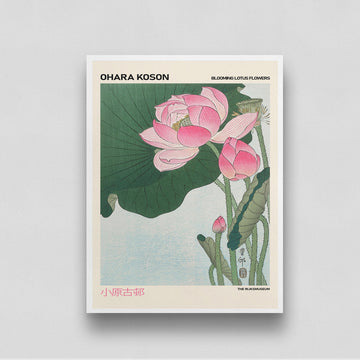 Lotus Poster by Ohara Koson 3 : 4 Vertical New Premium Wall Art Canvas by MeriDeewar