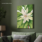 Lotus Serenity – Ivory Botanical Wall Art Print 2 : 3 Vertical Premium Wall Art Canvas by MeriDeewar