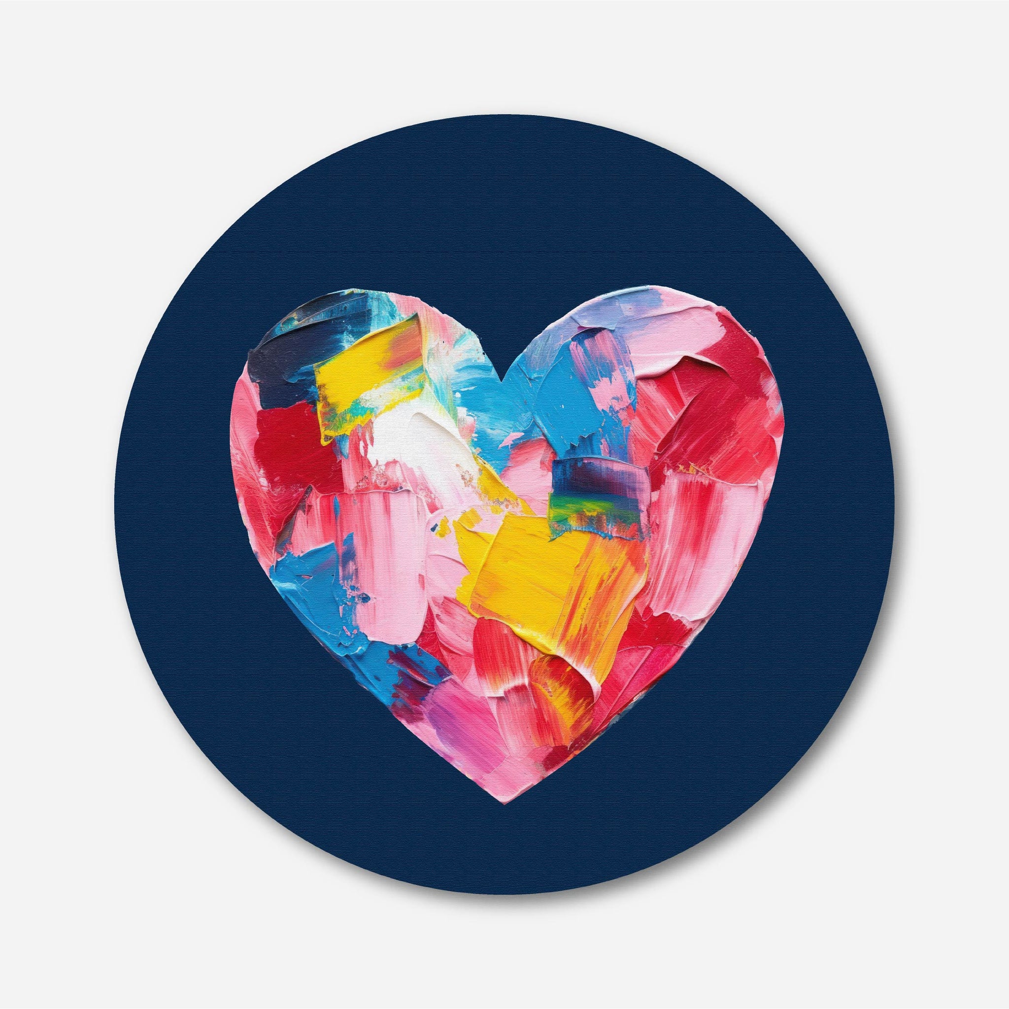 Love Happiness Circular Canvas Frame Circular Canvas Frame Premium Wall Art Canvas by MeriDeewar