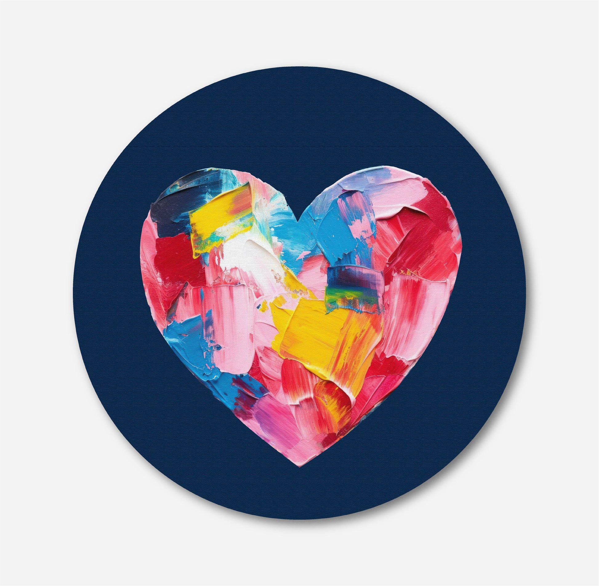 Love Happiness Circular Canvas Frame Circular Canvas Frame Premium Wall Art Canvas by MeriDeewar