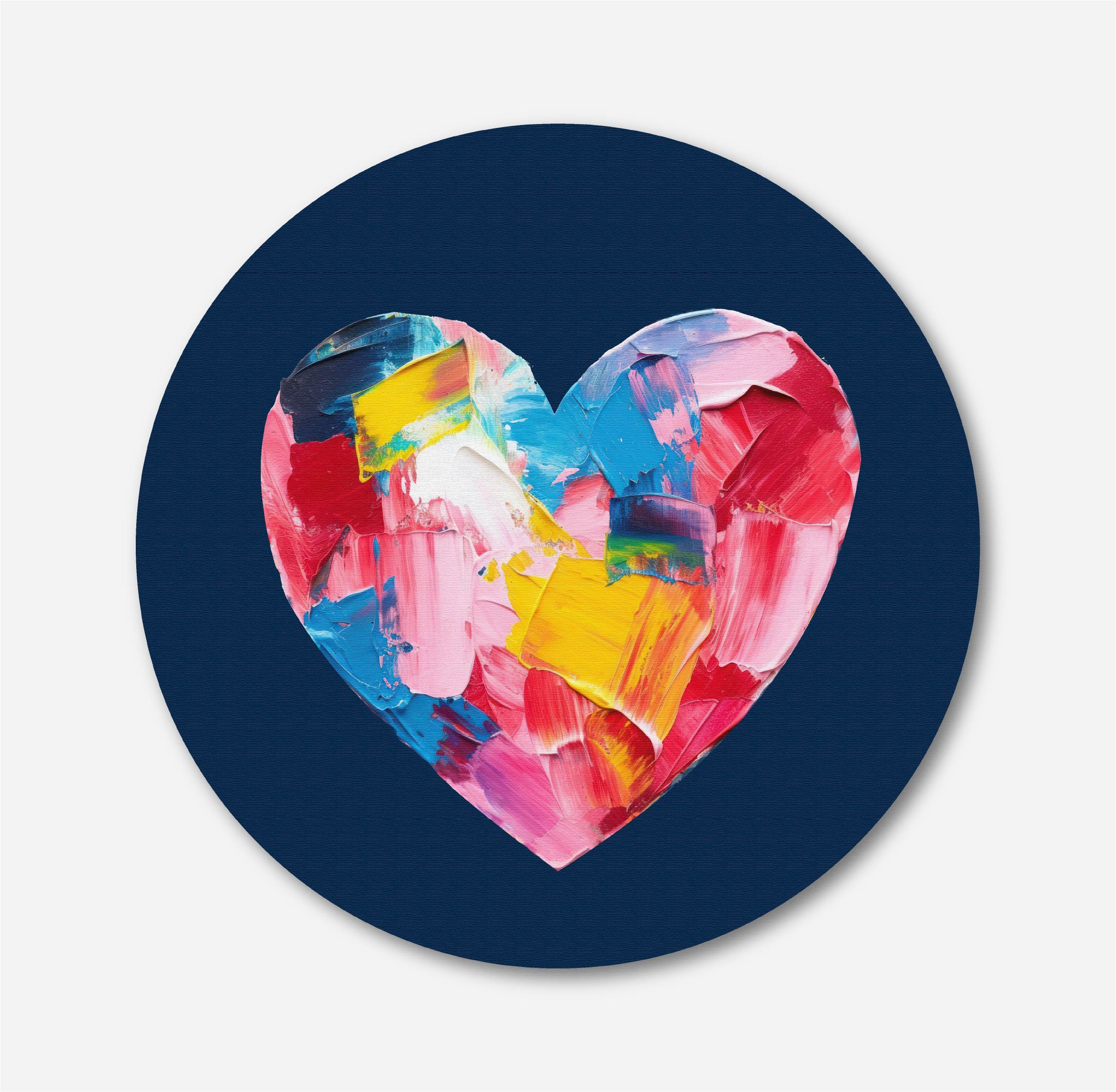 Love Happiness Circular Canvas Frame Circular Canvas Frame Premium Wall Art Canvas by MeriDeewar