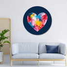 Love Happiness Circular Canvas Frame Circular Canvas Frame Premium Wall Art Canvas by MeriDeewar