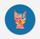 Lovely Kitty Face Painting Circular Canvas Frame Circular Canvas Frame Premium Wall Art Canvas by MeriDeewar