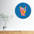Lovely Kitty Face Painting Circular Canvas Frame Circular Canvas Frame Premium Wall Art Canvas by MeriDeewar