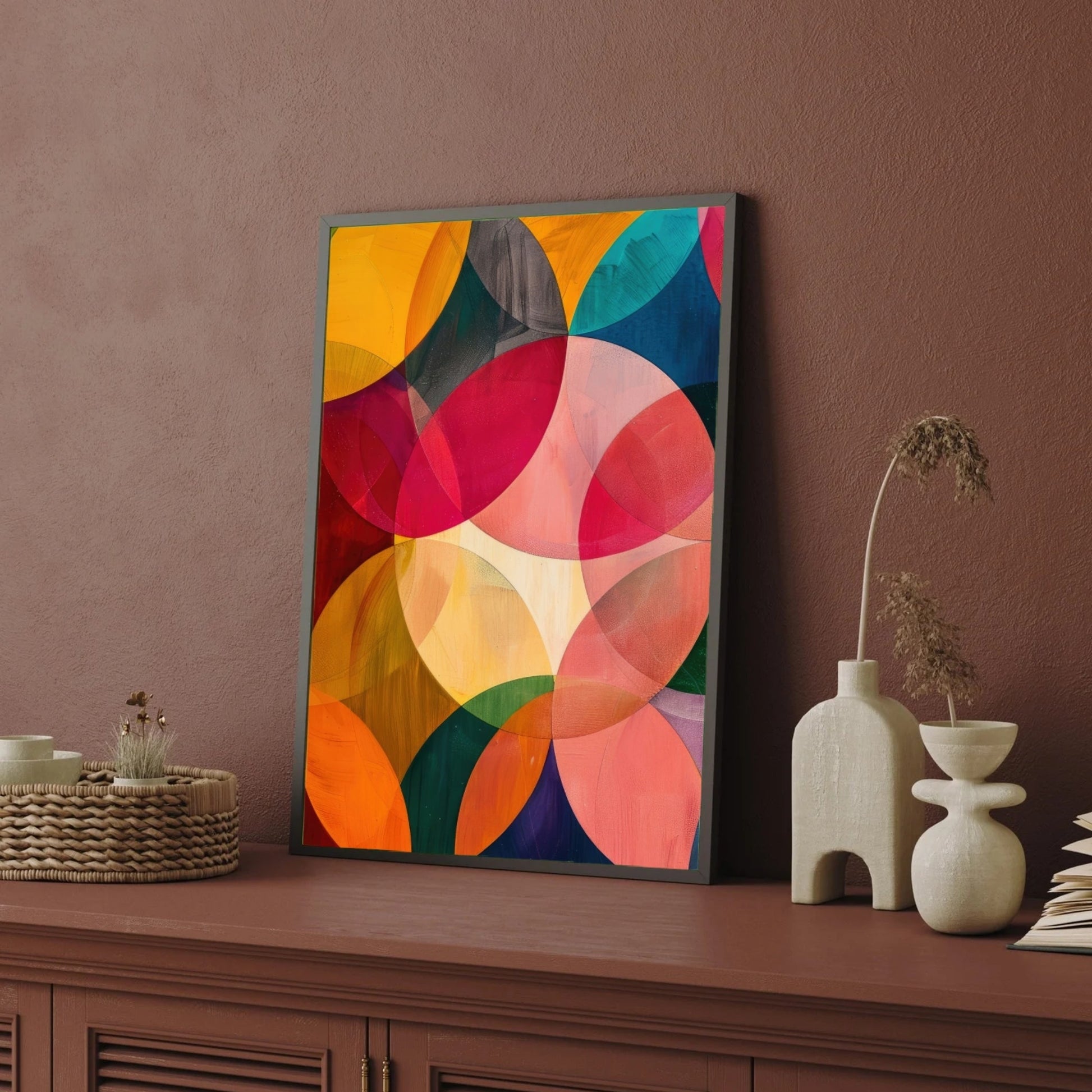 Luminous Balance – Modern Geometric Wall Art for Living Room 2 : 3 Vertical Premium Wall Art Canvas by MeriDeewar