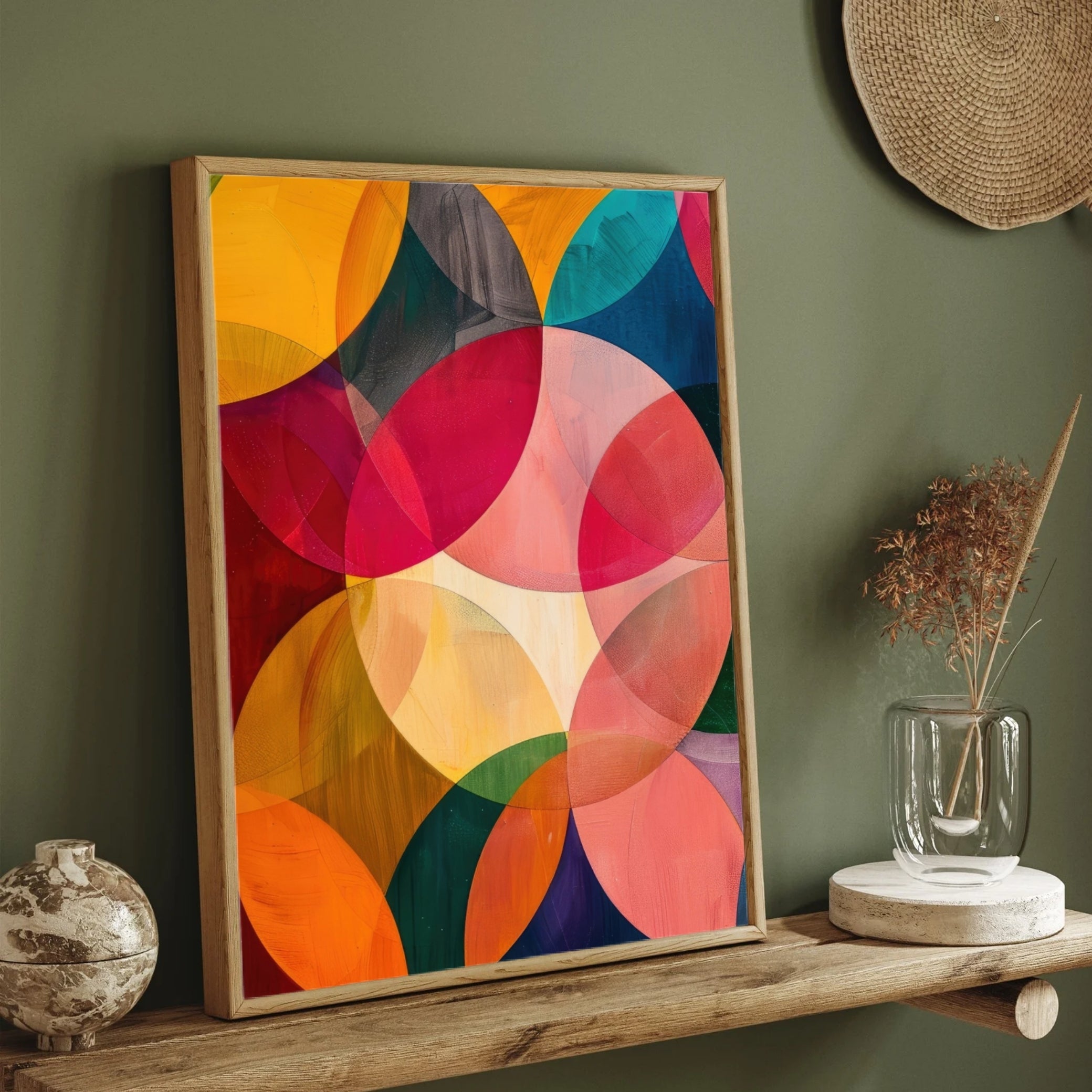 Luminous Balance – Modern Geometric Wall Art for Living Room 2 : 3 Vertical Premium Wall Art Canvas by MeriDeewar