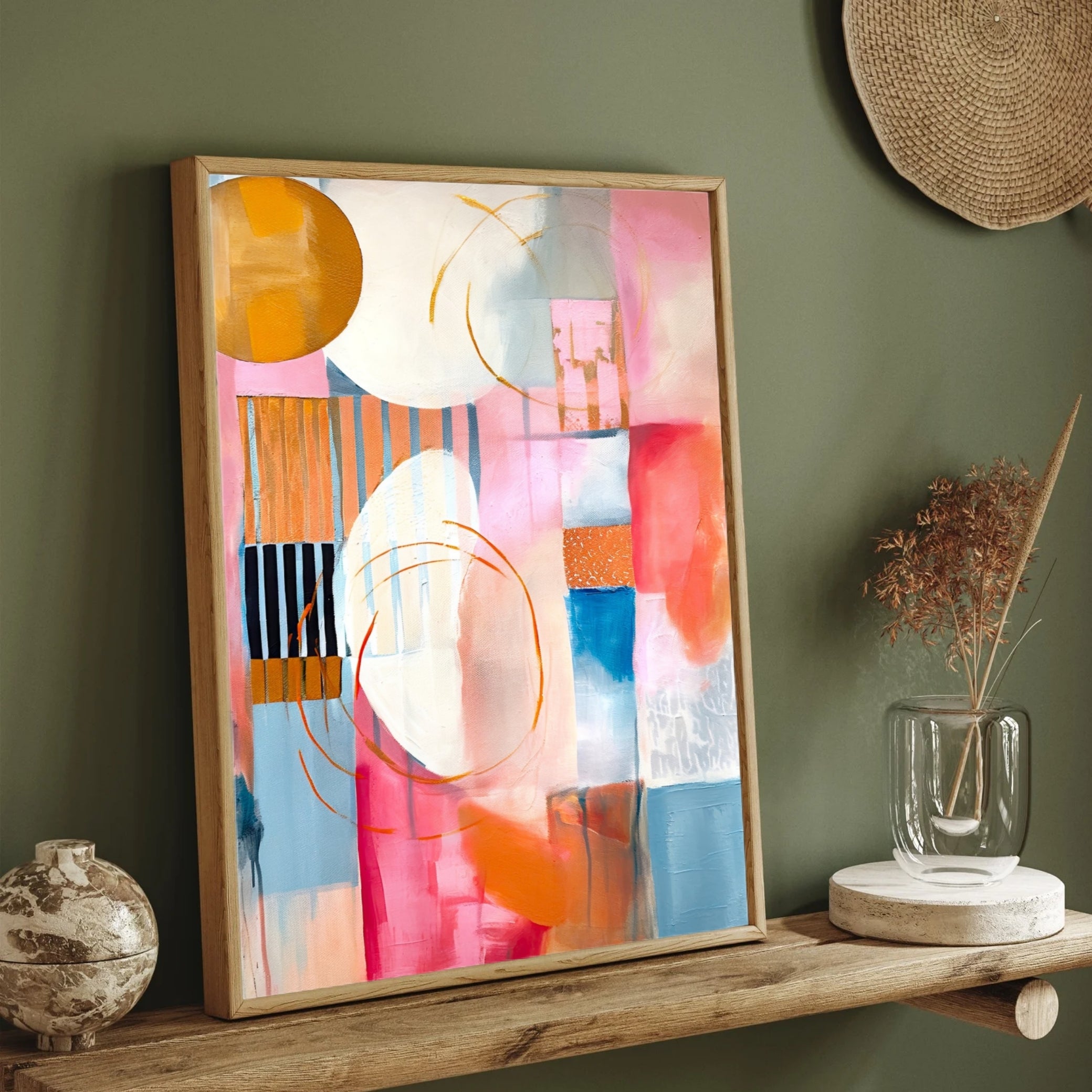 Luminous Geometry – Modern Abstract Wall Art Canvas | Colourful Wall Décor India 2 : 3 Vertical Premium Wall Art Canvas by MeriDeewar