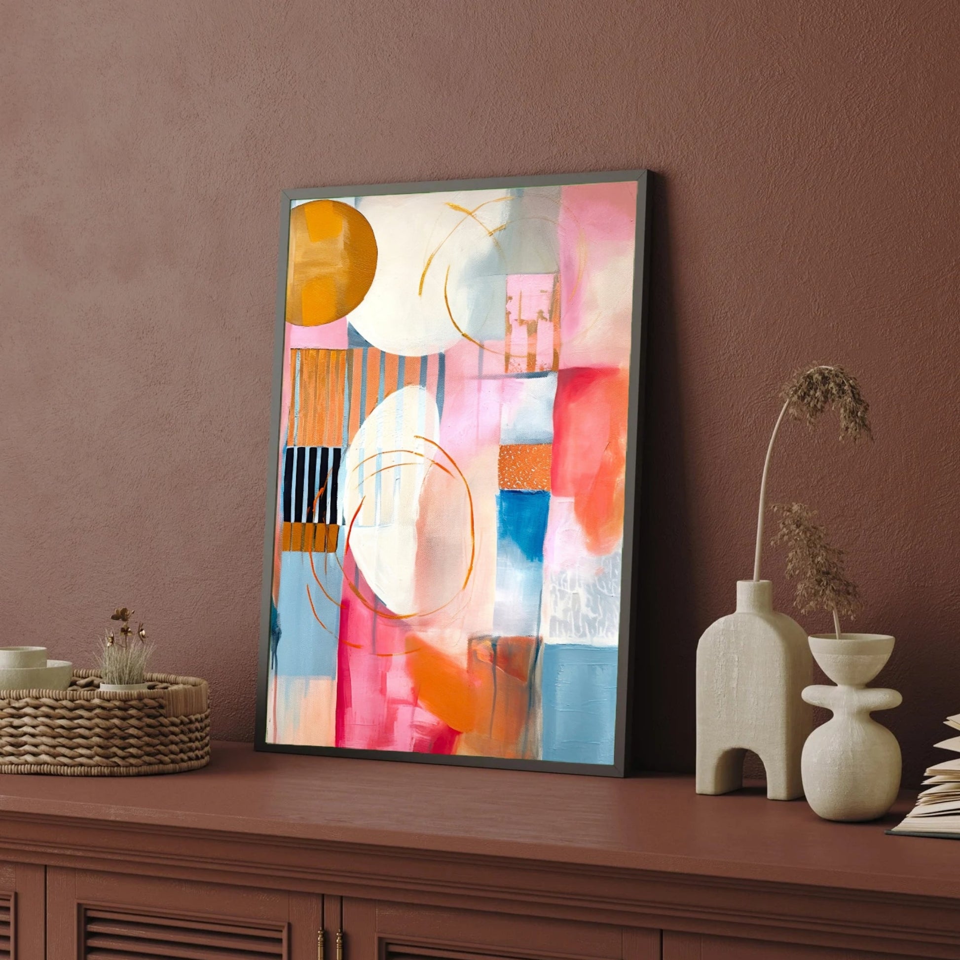 Luminous Geometry – Modern Abstract Wall Art Canvas | Colourful Wall Décor India 2 : 3 Vertical Premium Wall Art Canvas by MeriDeewar