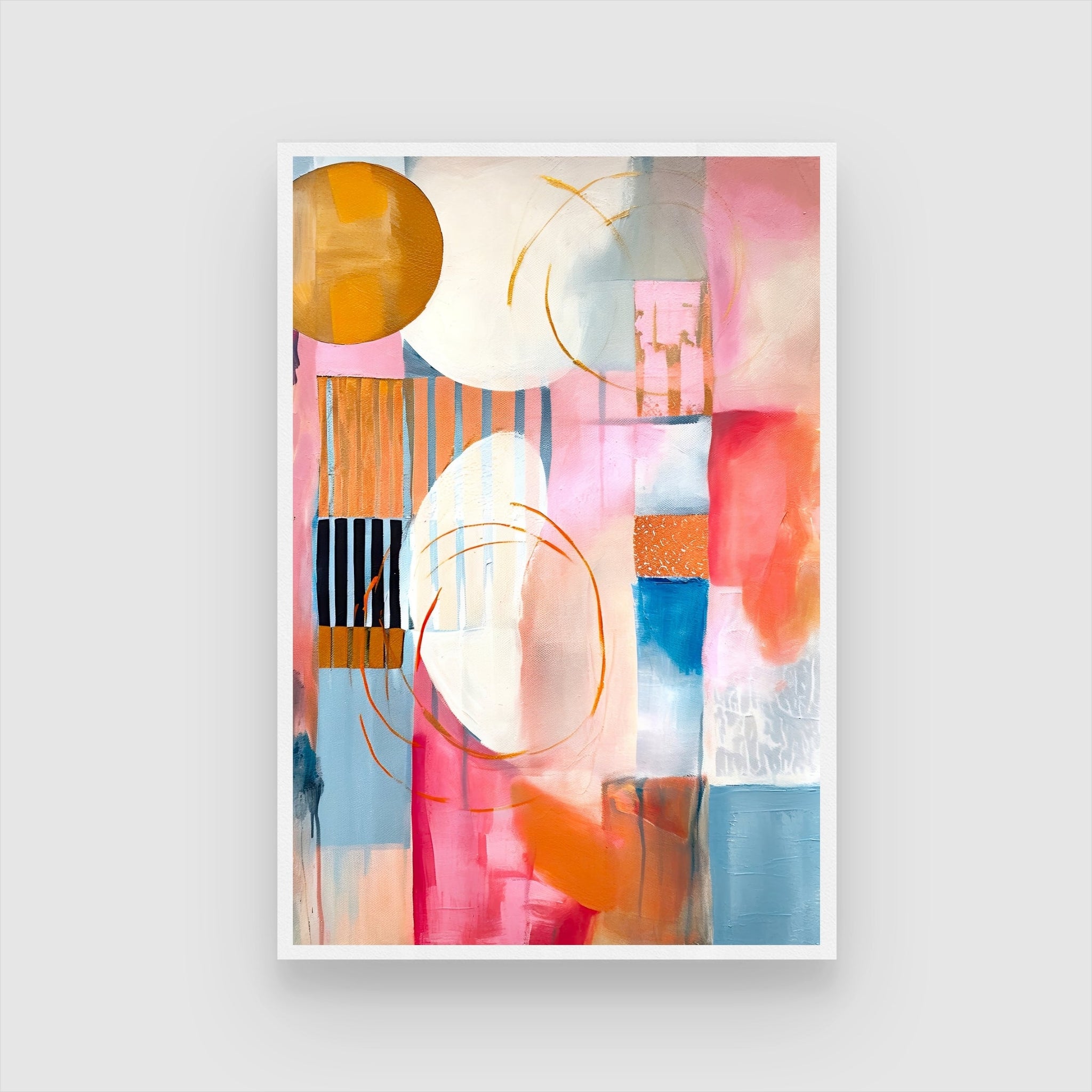 Luminous Geometry – Modern Abstract Wall Art Canvas | Colourful Wall Décor India 2 : 3 Vertical Premium Wall Art Canvas by MeriDeewar