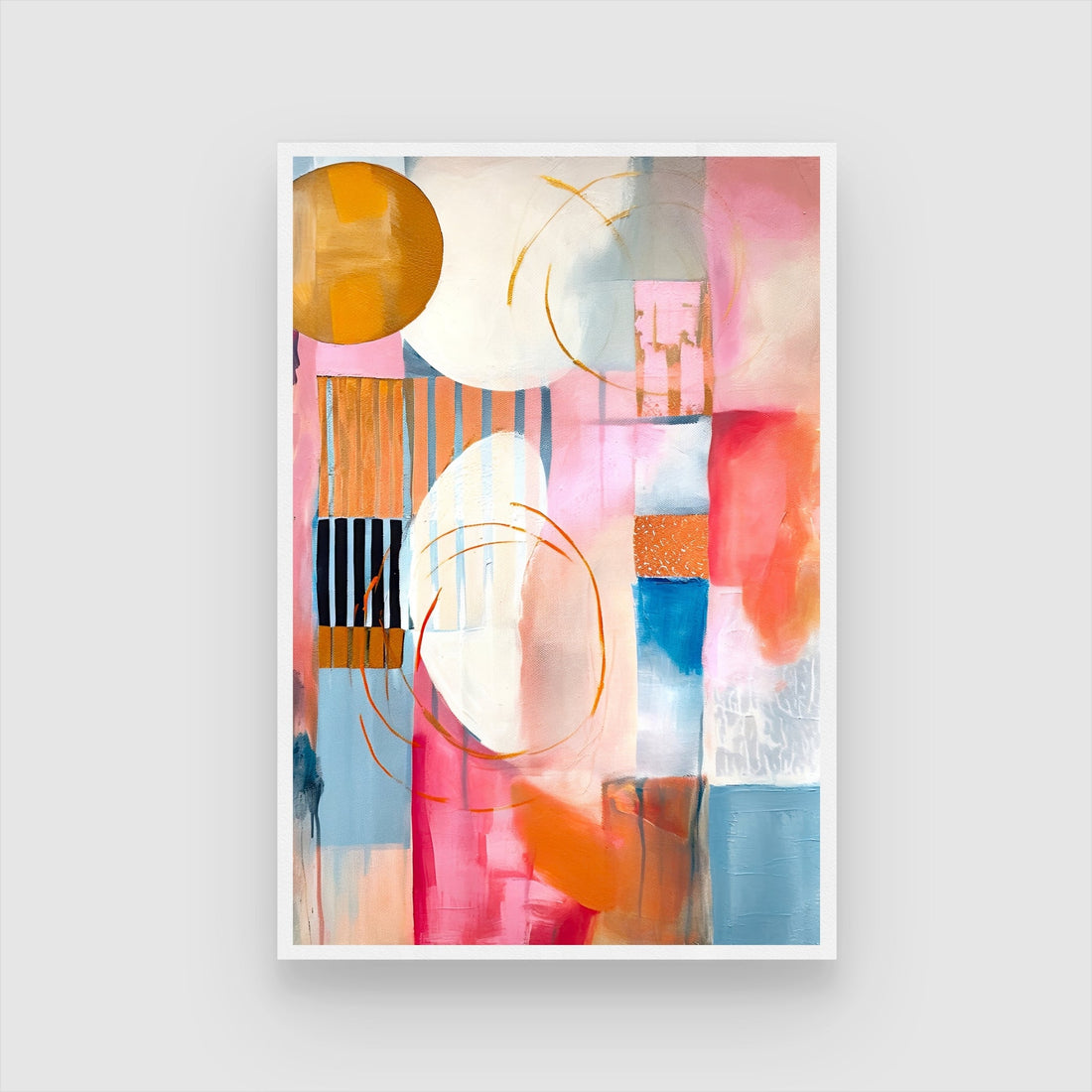 Luminous Geometry – Modern Abstract Wall Art Canvas | Colourful Wall Décor India 2 : 3 Vertical Premium Wall Art Canvas by MeriDeewar