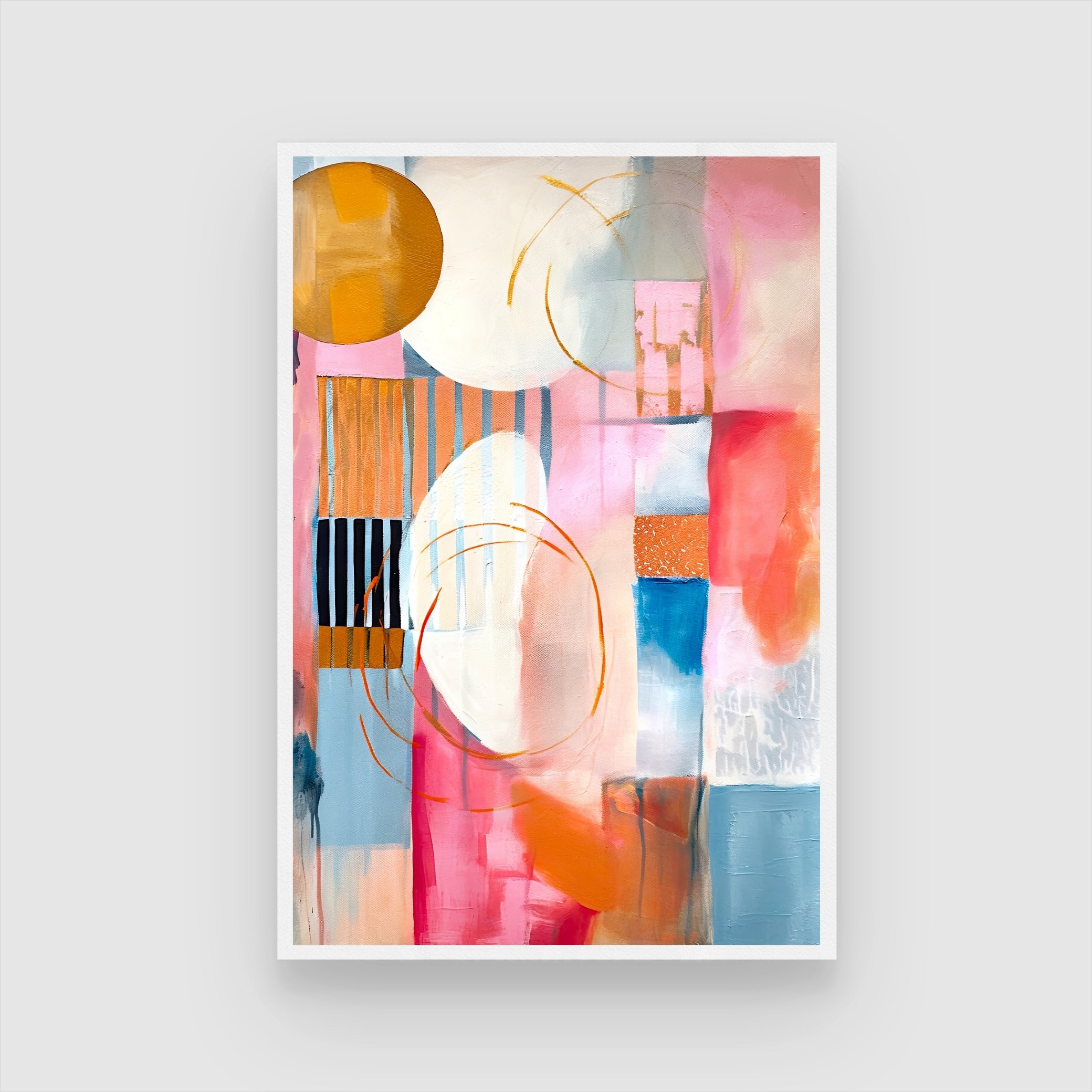 Luminous Geometry – Modern Abstract Wall Art Canvas | Colourful Wall Décor India 2 : 3 Vertical Premium Wall Art Canvas by MeriDeewar
