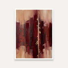 Luxury Abstract Expressionism Burgundy & Gold Leaf Painting | Vertical Modern Boho White Framed Wall Art 3 : 4 Vertical Premium Wall Art Canvas by MeriDeewar