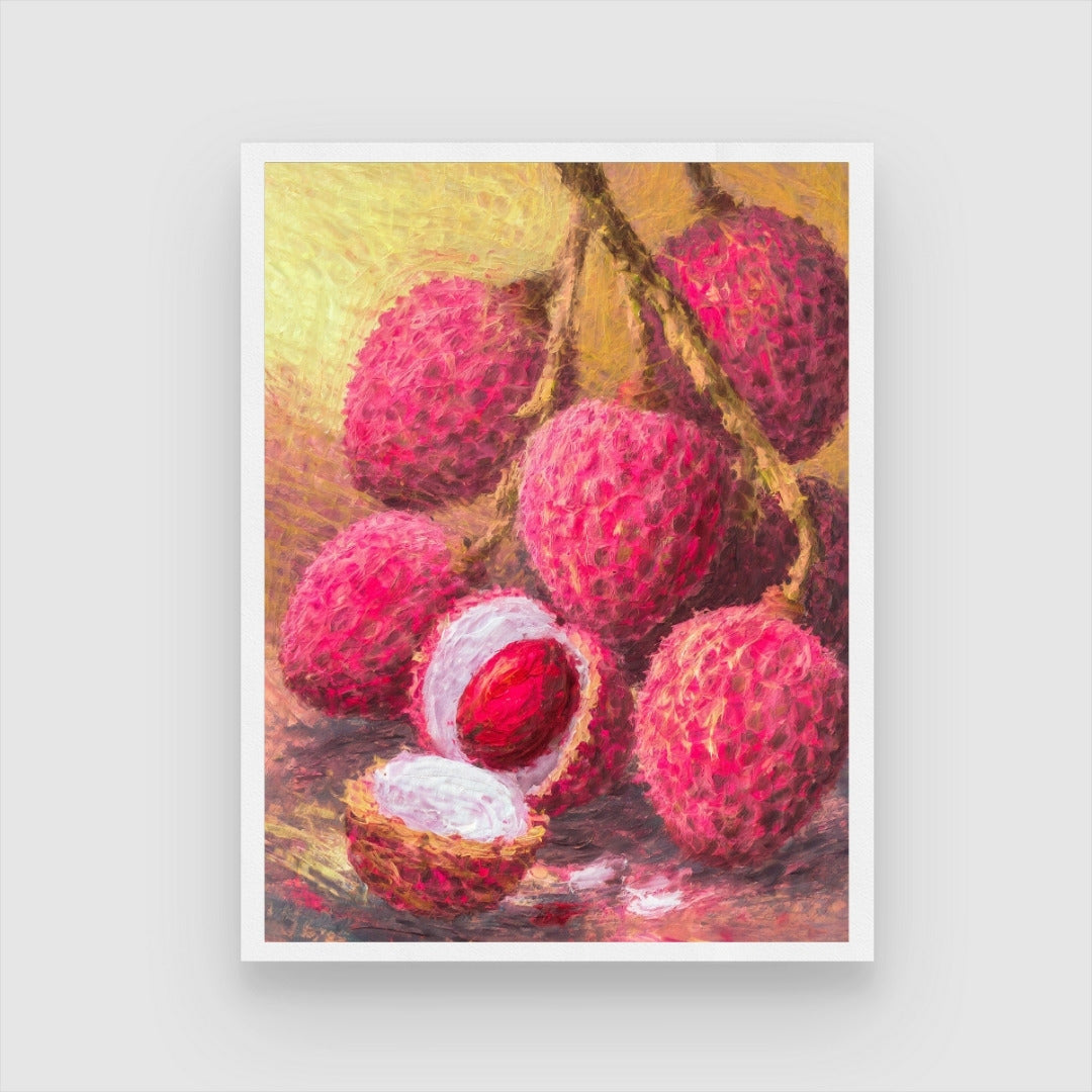 Lychee Abstract Art Painting - Vibrant Wall Art for Modern Homes 3 : 4 Vertical New Premium Wall Art Canvas by MeriDeewar