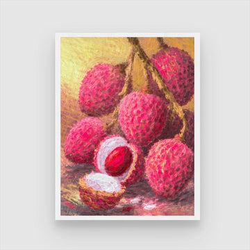 Lychee Abstract Art Painting - Vibrant Wall Art for Modern Homes 3 : 4 Vertical New Premium Wall Art Canvas by MeriDeewar