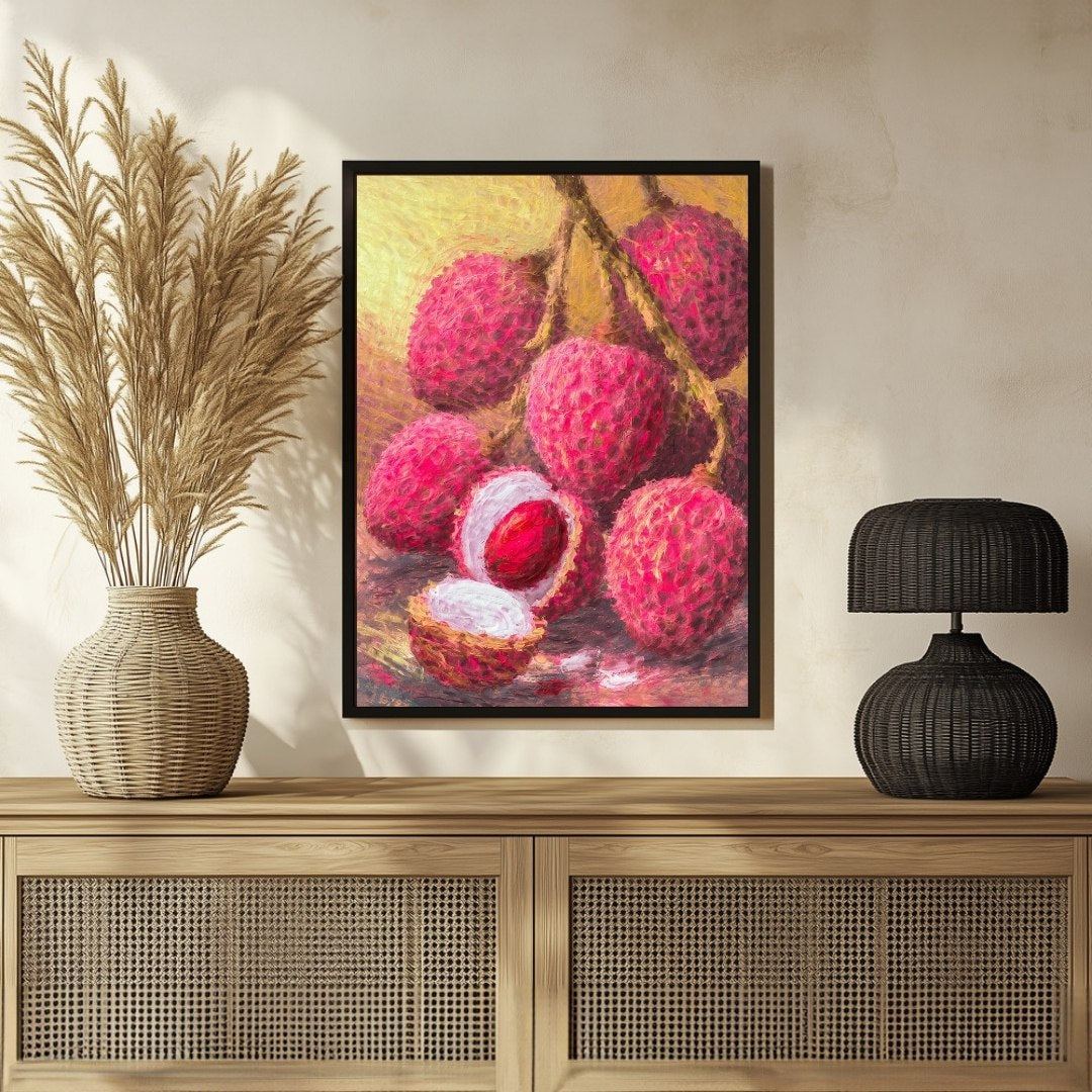 Lychee Abstract Art Painting - Vibrant Wall Art for Modern Homes 3 : 4 Vertical New Premium Wall Art Canvas by MeriDeewar