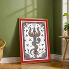 "Madhubani Divine Trishul" Traditional Indian Folk Art Giclée Print | Fine Art Wall Art 2 : 3 Vertical Premium Wall Art Canvas by MeriDeewar