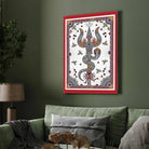 "Madhubani Divine Trishul" Traditional Indian Folk Art Giclée Print | Fine Art Wall Art 2 : 3 Vertical Premium Wall Art Canvas by MeriDeewar
