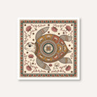 "Madhubani Golden Turtle" Traditional Indian Folk Art Giclée Print | Fine Art Wall Art 1 : 1 Square Premium Wall Art Canvas by MeriDeewar