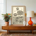 "Madhubani Lotus Pond" Traditional Indian Folk Art Giclée Print | Fine Art Wall Art 2 : 3 Vertical Premium Wall Art Canvas by MeriDeewar