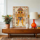 "Madhubani Panchamukhi Hanuman" Traditional Indian Folk Art Giclée Print | Fine Art Wall Art 2 : 3 Vertical Premium Wall Art Canvas by MeriDeewar