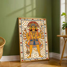 "Madhubani Panchamukhi Hanuman" Traditional Indian Folk Art Giclée Print | Fine Art Wall Art 2 : 3 Vertical Premium Wall Art Canvas by MeriDeewar