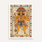 "Madhubani Panchamukhi Hanuman" Traditional Indian Folk Art Giclée Print | Fine Art Wall Art 2 : 3 Vertical Premium Wall Art Canvas by MeriDeewar
