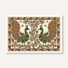 "Madhubani Peacocks" Traditional Indian Folk Art Giclée Print | Fine Art Wall Art 3 : 2 Horizontal Premium Wall Art Canvas by MeriDeewar