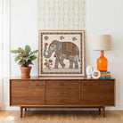 "Madhubani Royal Elephant" Traditional Indian Folk Art Giclée Print | Fine Art Wall Art 1 : 1 Square Premium Wall Art Canvas by MeriDeewar