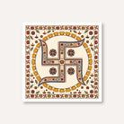 "Madhubani Sacred Swastika" Traditional Indian Folk Art Giclée Print | Fine Art Wall Art 1 : 1 Square Premium Wall Art Canvas by MeriDeewar