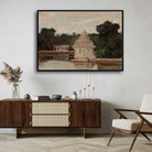 Madras Water Pavilion Oil Painting | Horizontal Framed Print 4 : 3 Horizontal Premium Wall Art Canvas by MeriDeewar