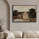 Madras Water Pavilion Oil Painting | Horizontal Framed Print 4 : 3 Horizontal Premium Wall Art Canvas by MeriDeewar