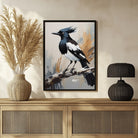 Magpie Bird Abstract Art – Unique Wall Decor | MeriDeewar.com 3 : 4 Vertical New Premium Wall Art Canvas by MeriDeewar