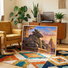 Maha Nandi | Sacred Temple Bull Dravidian Architecture Gallery Wrap Canvas Curate Pinewood Premium Wall Art Canvas by MeriDeewar