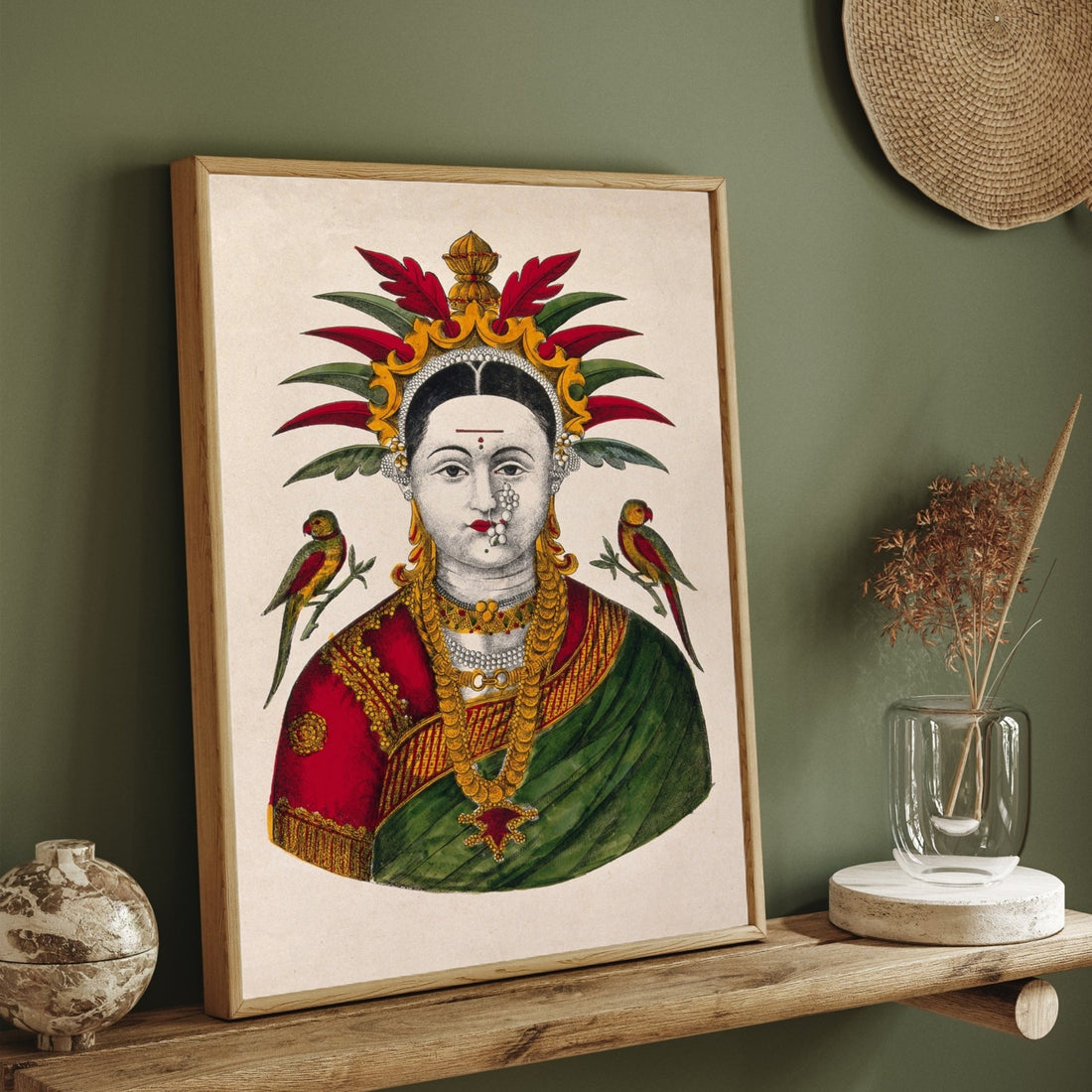 Mahalakshmi Painting 2 : 3 Vertical Premium Wall Art Canvas by MeriDeewar