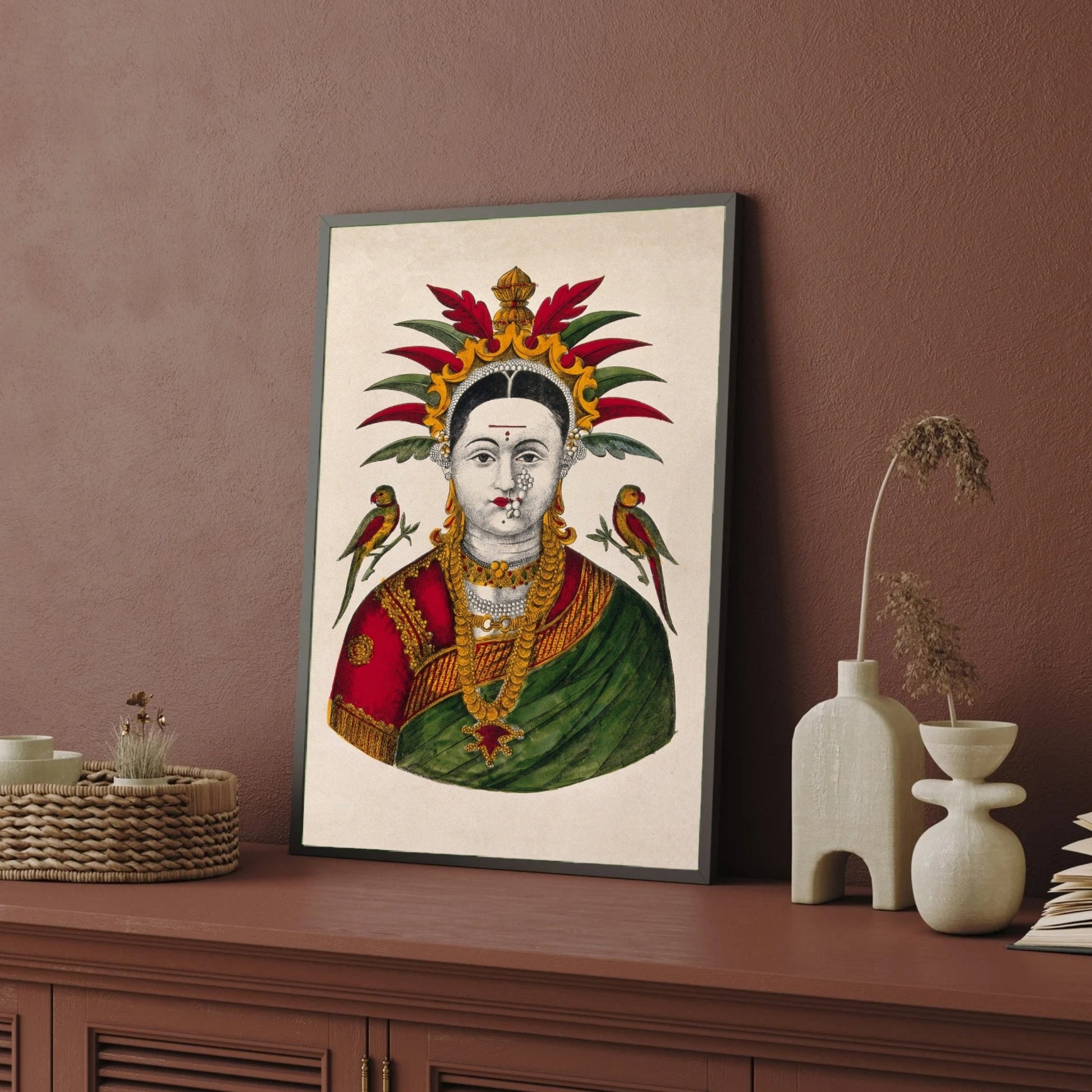Mahalakshmi Painting 2 : 3 Vertical Premium Wall Art Canvas by MeriDeewar