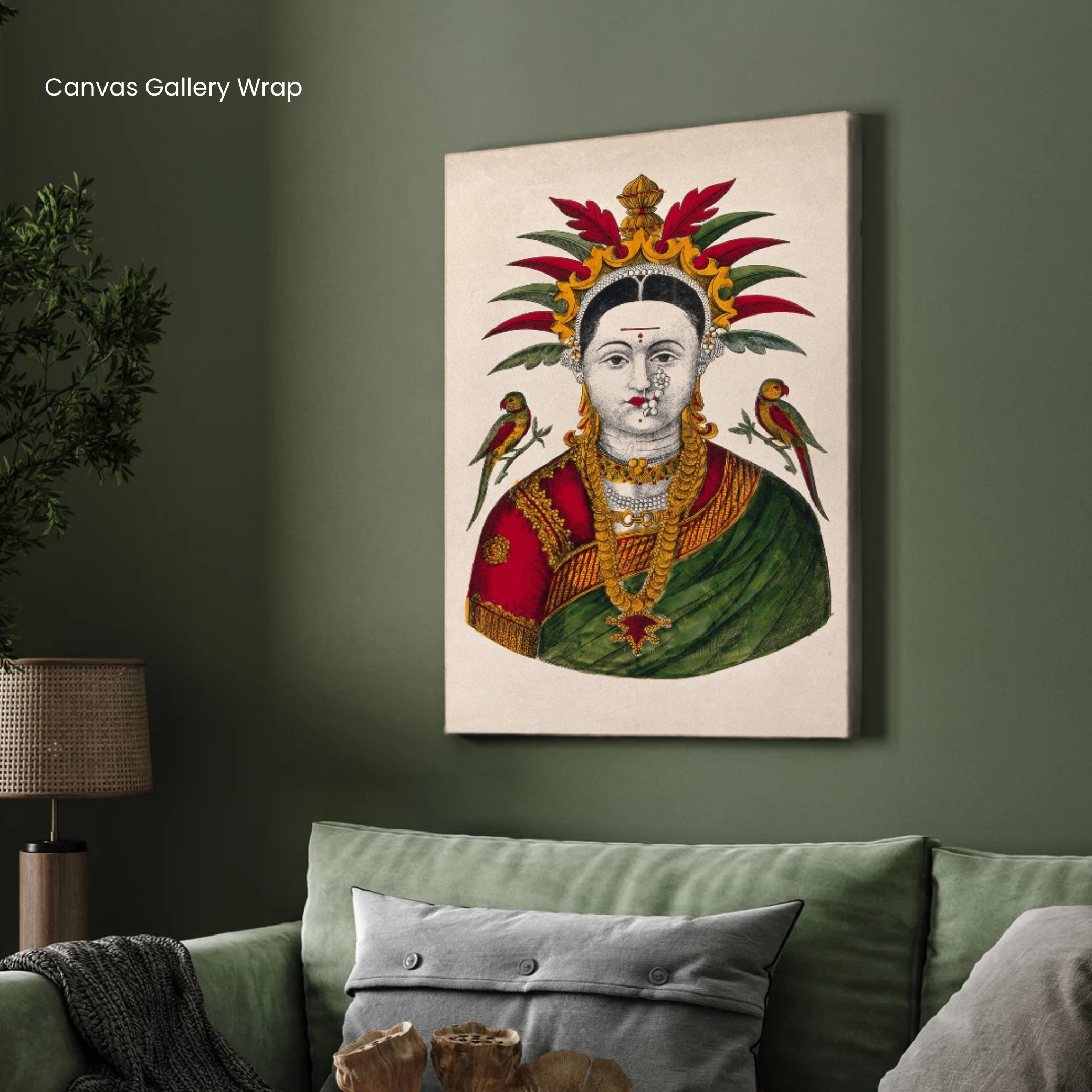 Mahalakshmi Painting 2 : 3 Vertical Premium Wall Art Canvas by MeriDeewar
