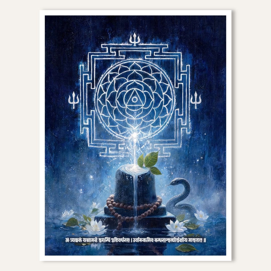 Mahamrityunjaya Yantra | Yantra Wall Art 3 : 4 Vertical Premium Wall Art Canvas by MeriDeewar