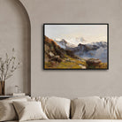 Majestic Alpine Morning – Realistic Mountain Landscape Wall Art 2 : 3 Horizontal Premium Wall Art Canvas by MeriDeewar