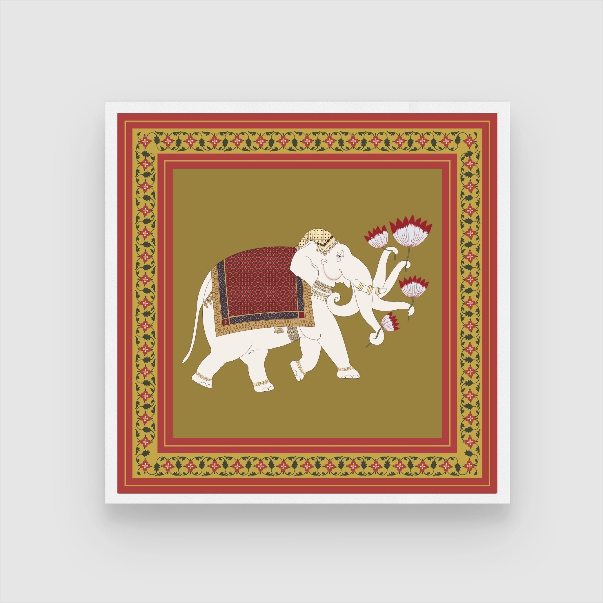 Majestic Elephant Wall Art - Captivating Canvas for Art Lovers 1 : 1 Square Premium Wall Art Canvas by MeriDeewar