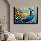 Majestic Peacock – Vibrant Wall Art Canvas Painting 2 : 3 Horizontal Premium Wall Art Canvas by MeriDeewar
