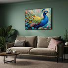 Majestic Peacock – Vibrant Wall Art Canvas Painting 2 : 3 Horizontal Premium Wall Art Canvas by MeriDeewar