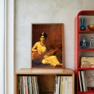 Malabar Lady with Veena – Raja Ravi Varma Painting for Living Room | Classical Indian Wall Art 3 : 4 Vertical Premium Wall Art Canvas by MeriDeewar