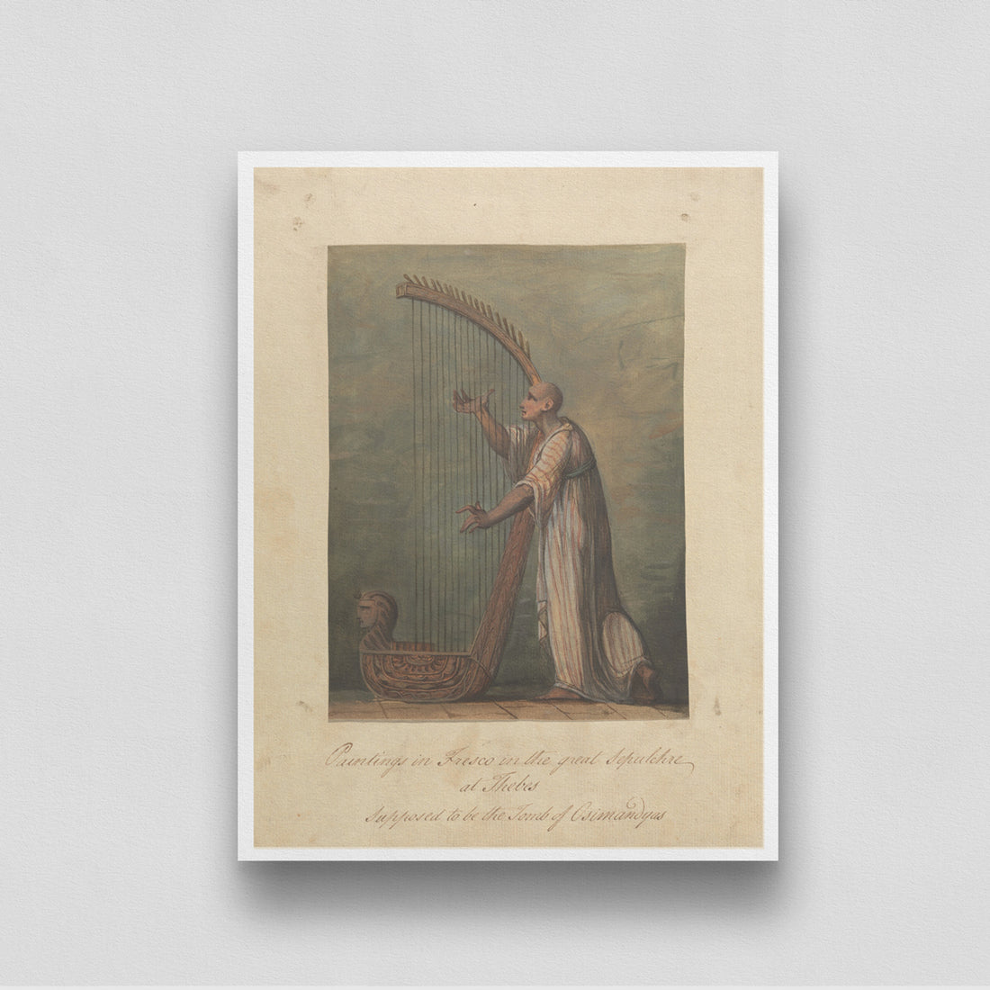 Man Playing a Harp by James Bruce 3 : 4 Vertical New Premium Wall Art Canvas by MeriDeewar