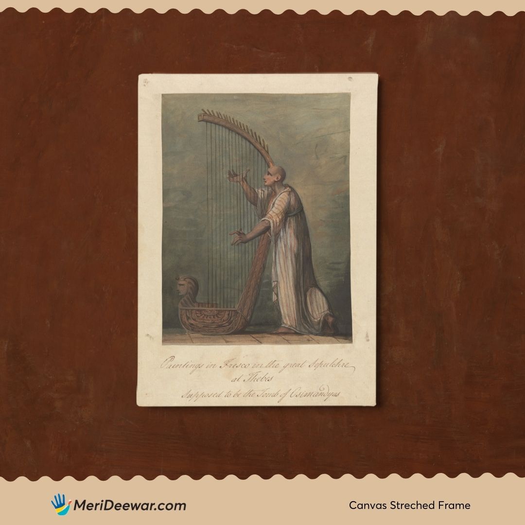 Man Playing a Harp by James Bruce 3 : 4 Vertical New Premium Wall Art Canvas by MeriDeewar