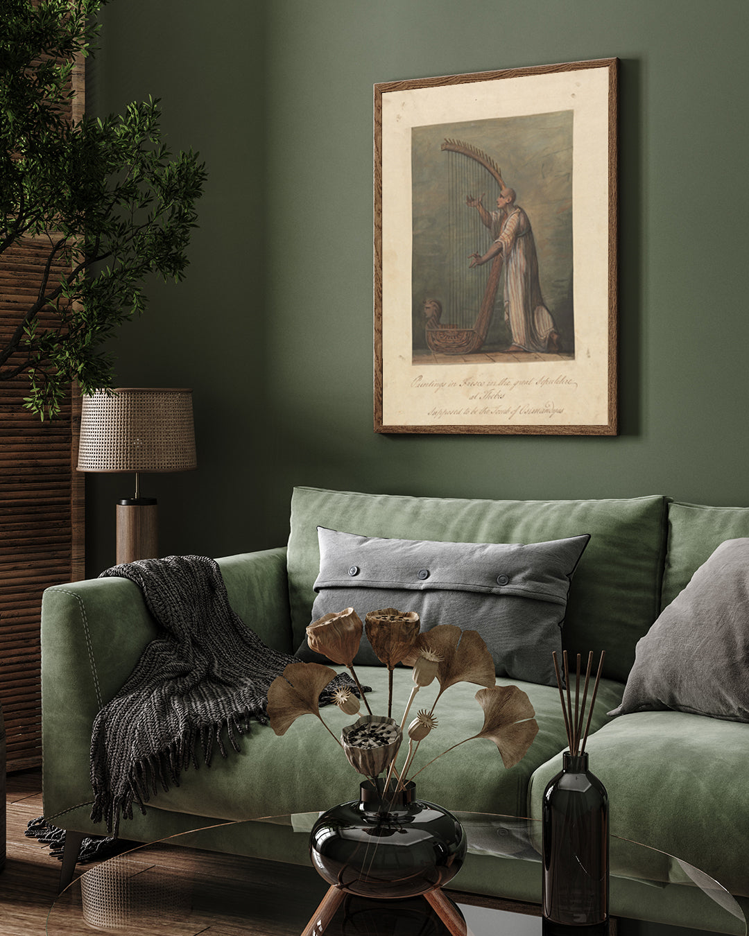 Man Playing a Harp by James Bruce 3 : 4 Vertical New Premium Wall Art Canvas by MeriDeewar