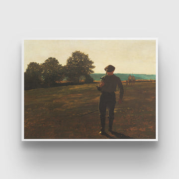 Man with a Scythe by Winslow Homer 3 : 4 Horizontal New Premium Wall Art Canvas by MeriDeewar
