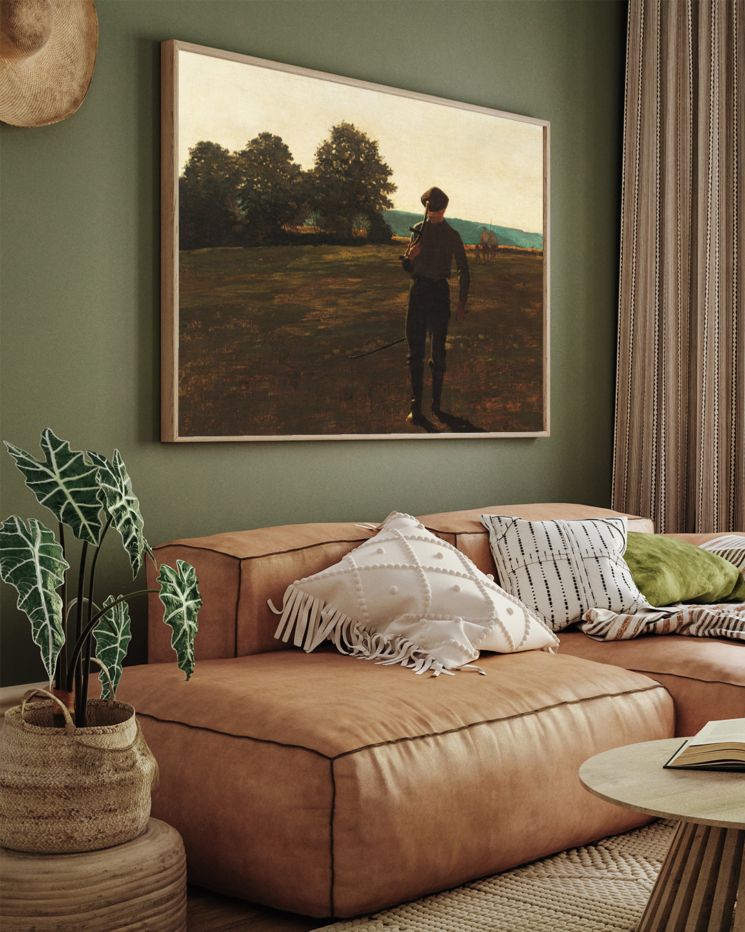 Man with a Scythe by Winslow Homer 3 : 4 Horizontal New Premium Wall Art Canvas by MeriDeewar
