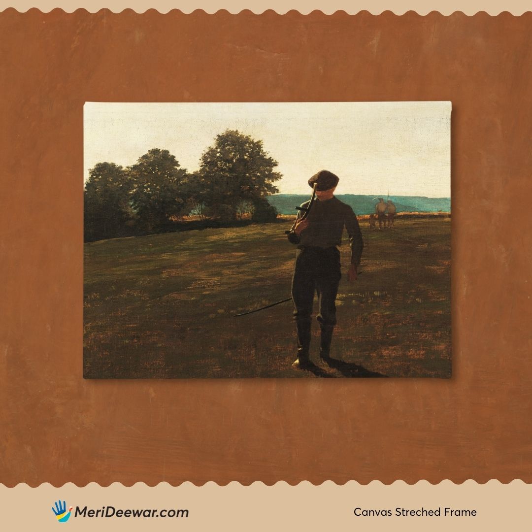 Man with a Scythe by Winslow Homer 3 : 4 Horizontal New Premium Wall Art Canvas by MeriDeewar