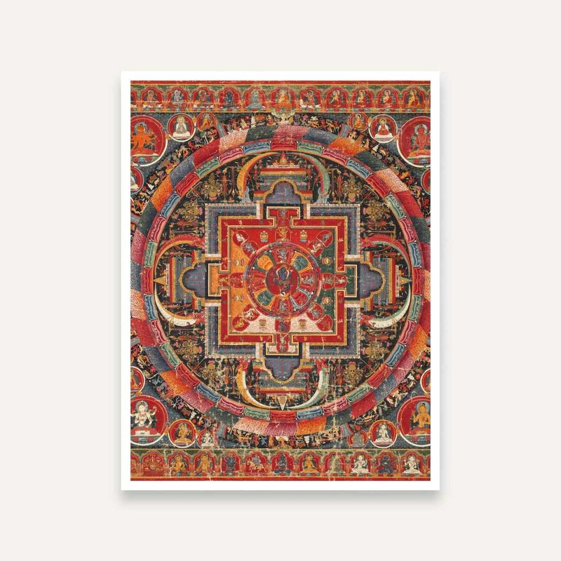 Mandala Buddhist Spiritual Painting for Home | Nairatmya Buddha Wall Art | Giclée Print 3 : 4 Vertical Premium Wall Art Canvas by MeriDeewar