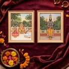 Mangalam | Lakshmi Ganesha Saraswati & Lord Venkateswara Set of 2 Framed Art Curate Premium Wall Art Canvas by MeriDeewar
